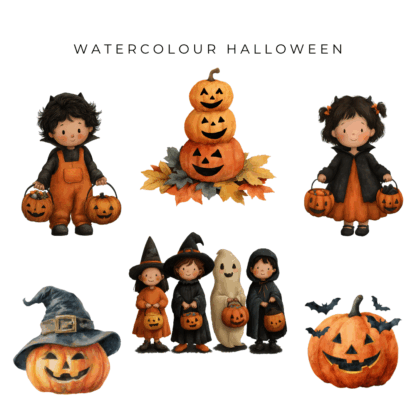 Watercolour Halloween Clipart Pack (2)