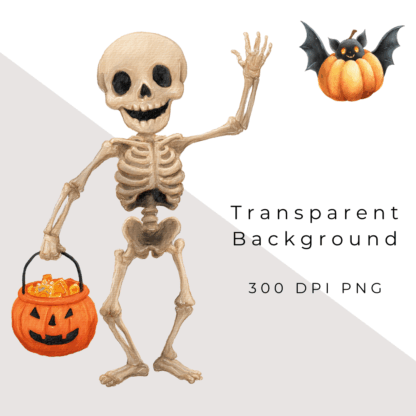 Watercolour Halloween Clipart Pack (4)