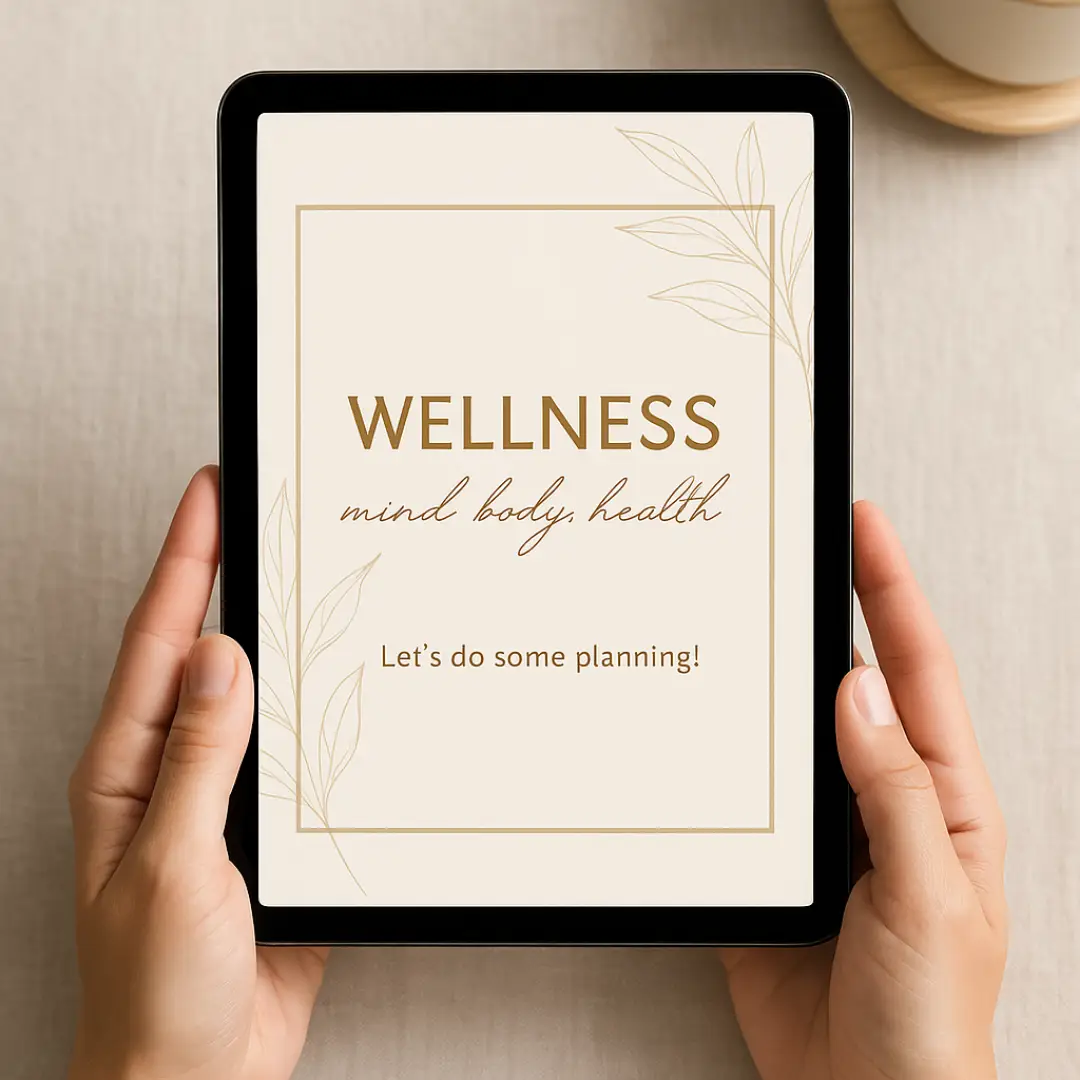 Wellness mind, body, health Planner Listing Mockup