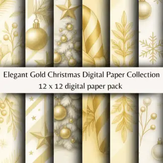 Elegant Gold Christmas Digital Paper Collection 12 x 12 digital paper pack (14)