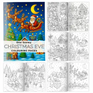 One Snowy Christmas Eve – Holiday Colouring Pages (1)